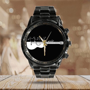 Discover Funny Guitarist Guitar Player Dancing Sticky Figur Calendar Steel Band Watch