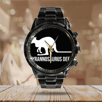Discover Funny Kangaroo Tyrannosaurus Deer Calendar Steel Band Watch