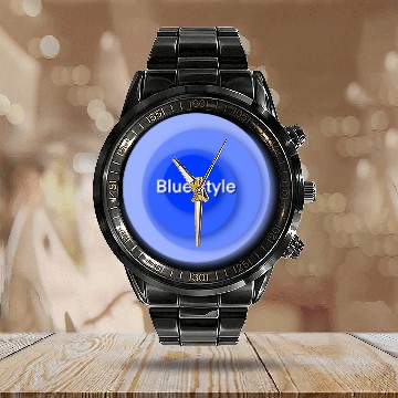 Discover Blue style circle combines Calendar Steel Band Watch