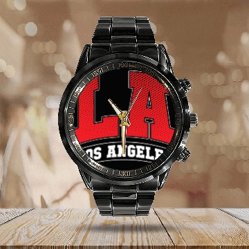 Discover Los Angeles LA California Gift Calendar Steel Band Watch