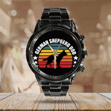 Discover German Shepherd Dog vintage dog lovers Calendar Steel Band Watch