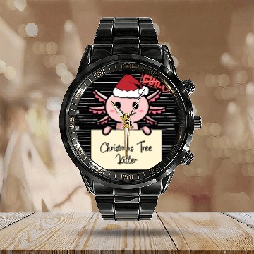Discover Axolotl christmas funny prison Calendar Steel Band Watch