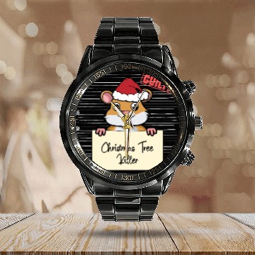 Discover Hamster christmas funny prison Calendar Steel Band Watch