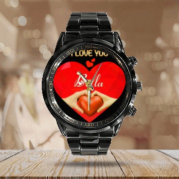 Discover I love you Bella Calendar Steel Band Watch