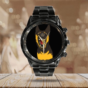 Discover German Shepherd Cute Puppy Dog Pet Lover Gift Idea Calendar Steel Band Watch