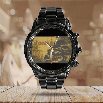 Discover Yin Yang Bonsai Tree Japanese Design Buddhist Zen Calendar Steel Band Watch