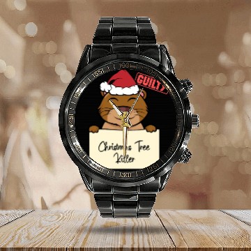 Discover Sea otter christmas funny prison Calendar Steel Band Watch