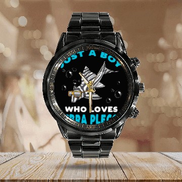 Discover Just A Boy Who Loves Zebra Plecos Fish Aquarium Calendar Steel Band Watch