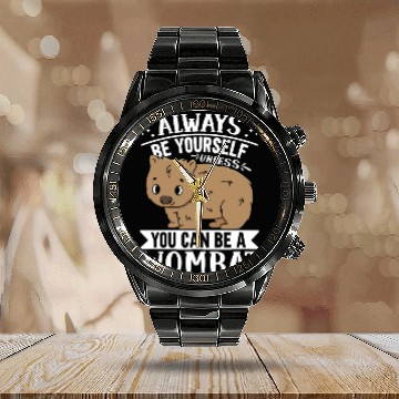 Discover Native Australian Animal Lovers Cute Wombat Calendar Steel Band Watch