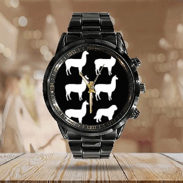 Discover Llama Llama Llama Saint Bernard Calendar Steel Band Watch