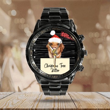 Discover Labrador christmas funny prison Calendar Steel Band Watch