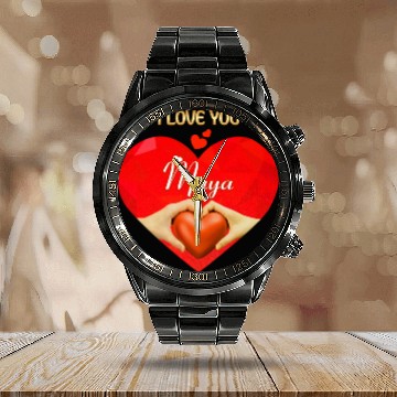 Discover I love you Maya Calendar Steel Band Watch