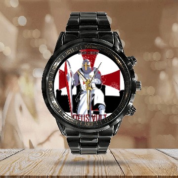 Discover Stand strong and Deus vult Calendar Steel Band Watch