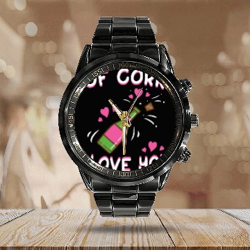 Discover Valentine's Day Of Cork I Love You Wine Champagne Calendar Steel Band Watch