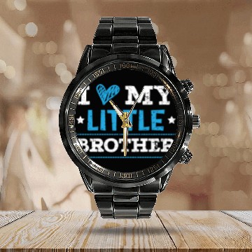 Discover I Love My Little Brother Best Bro Ever Brotherhood Calendar Steel Band Watch