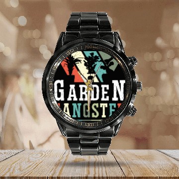 Discover GARDEN GANGSTER I Plants Gardener Gardening Calendar Steel Band Watch