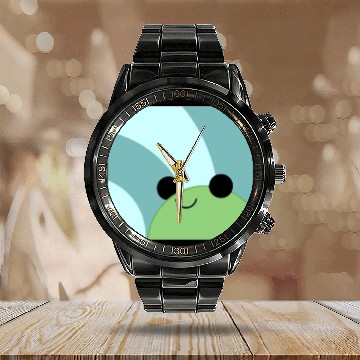 Discover Frog desing Calendar Steel Band Watch