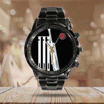 Discover Cricket Wicket Bat and Ball Calendar Steel Band Watch