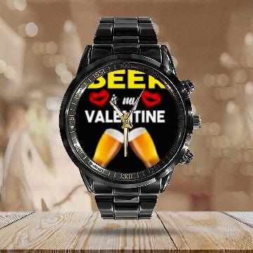 Discover beer Is My valentines Calendar Steel Band Watch