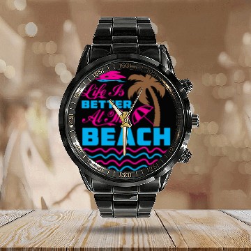 Discover Feeling A LiL Salty with Summer Clothes Calendar Steel Band Watch