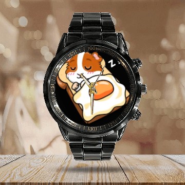 Discover Guinea Pig Calendar Steel Band Watch