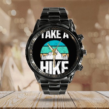 Discover Take a Hike Calendar Steel Band Watch