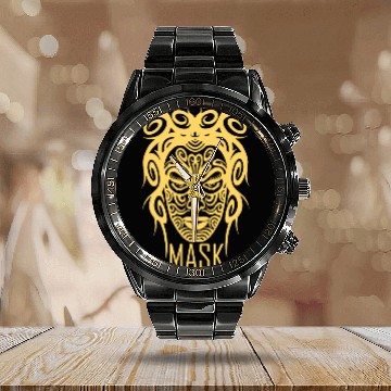 Discover Gangster Girl face Mask Calendar Steel Band Watch design for Gift