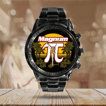 Discover Magnum Pi Funny Calendar Steel Band Watch