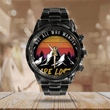 Discover Not all who Wander are Lost Calendar Steel Band Watch