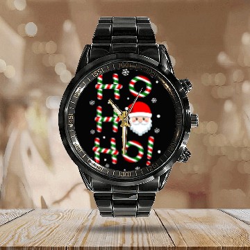 Discover Ho Ho Ho Santa Claus Candy Cane Christmas, Xmas Calendar Steel Band Watch
