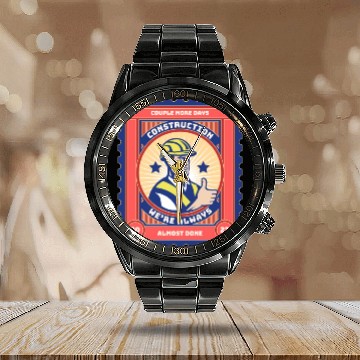 Discover Couple More Days Construction Calendar Steel Band Watch
