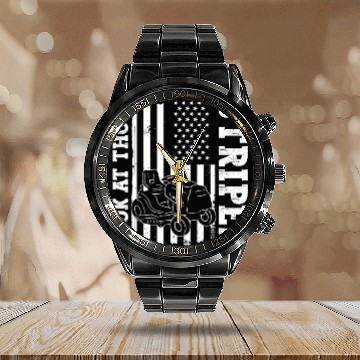 Discover Look At Those Stripes - Lawn Mowing Funny Dad Lawn Calendar Steel Band Watch