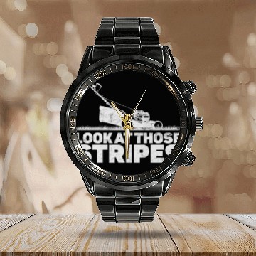 Discover Look At Those Stripes - Lawn Mowing Funny Dad Lawn Calendar Steel Band Watch