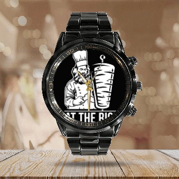 Discover Eat the rich Karl Marx economist Calendar Steel Band Watch
