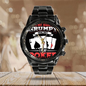 Discover Poker Casino Poker Player Gambling Roulette Calendar Steel Band Watch