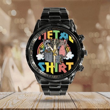 Discover Rock Love Peace Music Heavy Trash Racoon Metal Calendar Steel Band Watch