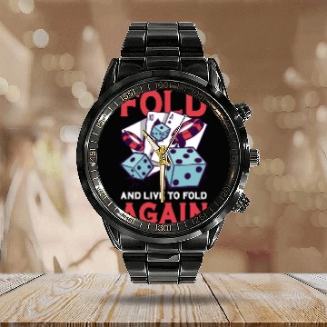 Discover Poker Casino Poker Player Gambling Roulette Gift Calendar Steel Band Watch