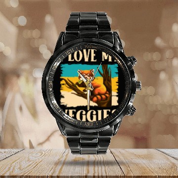 Discover I Love My Veggies Red Panda Zookeeper Wildlife Calendar Steel Band Watch