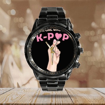 Discover Just A Girl Who Loves K-Pop Calendar Steel Band Watch