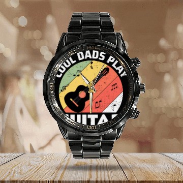 Discover Acoustic Guitar Player Guitarist Dad Fathers day Calendar Steel Band Watch