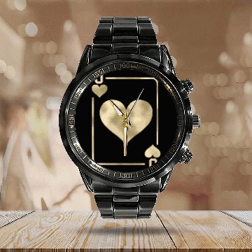 Discover Jack Of Hearts Playing Card Halloween Costume Glam Calendar Steel Band Watch