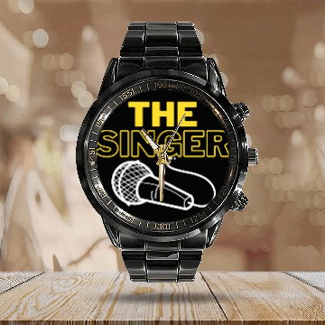 Discover The Singer Simple Band Microphone Calendar Steel Band Watch