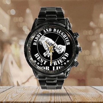 Discover Daddy and Daughter Best Friend For Life Calendar Steel Band Watch