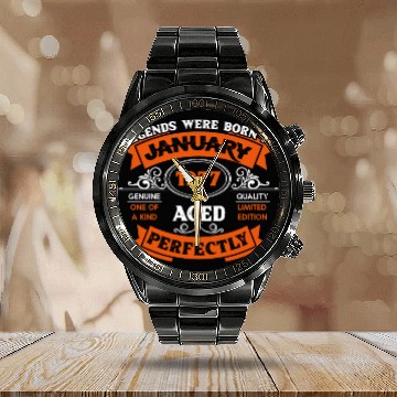 Discover Legends Were Born In January 1977 Birthday Gift Calendar Steel Band Watch