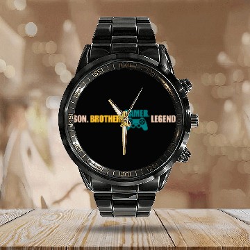 Discover son brother gamer legend Calendar Steel Band Watch