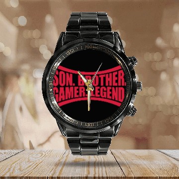 Discover son brother gamer legend Calendar Steel Band Watch