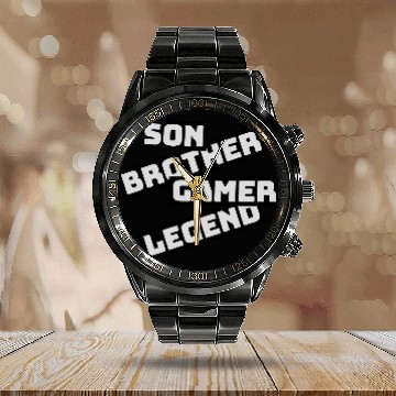 Discover son brother gamer legend Calendar Steel Band Watch
