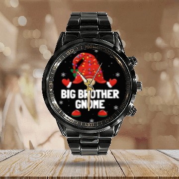 Discover Christmas Gnome Big Brother Gnome Family Christmas Calendar Steel Band Watch