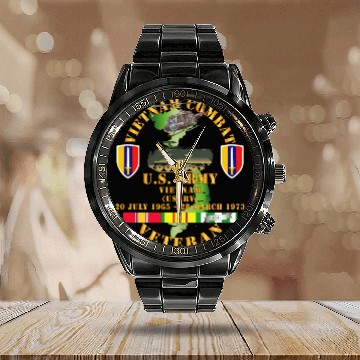 Discover Army Vietnam Combat Veteran US Army Vietnam USARV Calendar Steel Band Watch