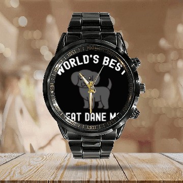 Discover World's Best Great Dane Mom Calendar Steel Band Watch